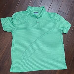 PGA Tour Lime Green & White Striped Polo size XXL